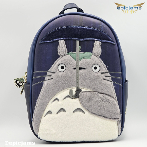 Studio Ghibli My Neighbor Totoro Umbrella Fuzzy Mini Backpack - Picture 1 of 4